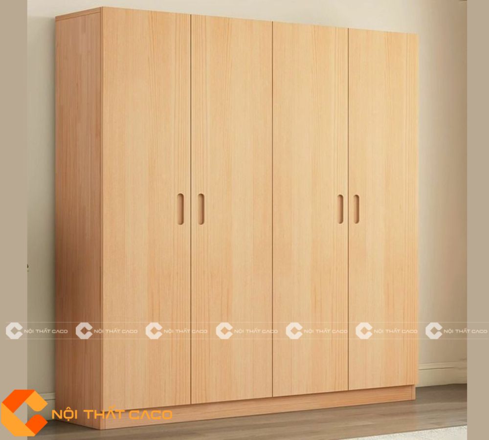 Tủ quần áo gỗ tự nhiên thiết kế tinh tế TATN011